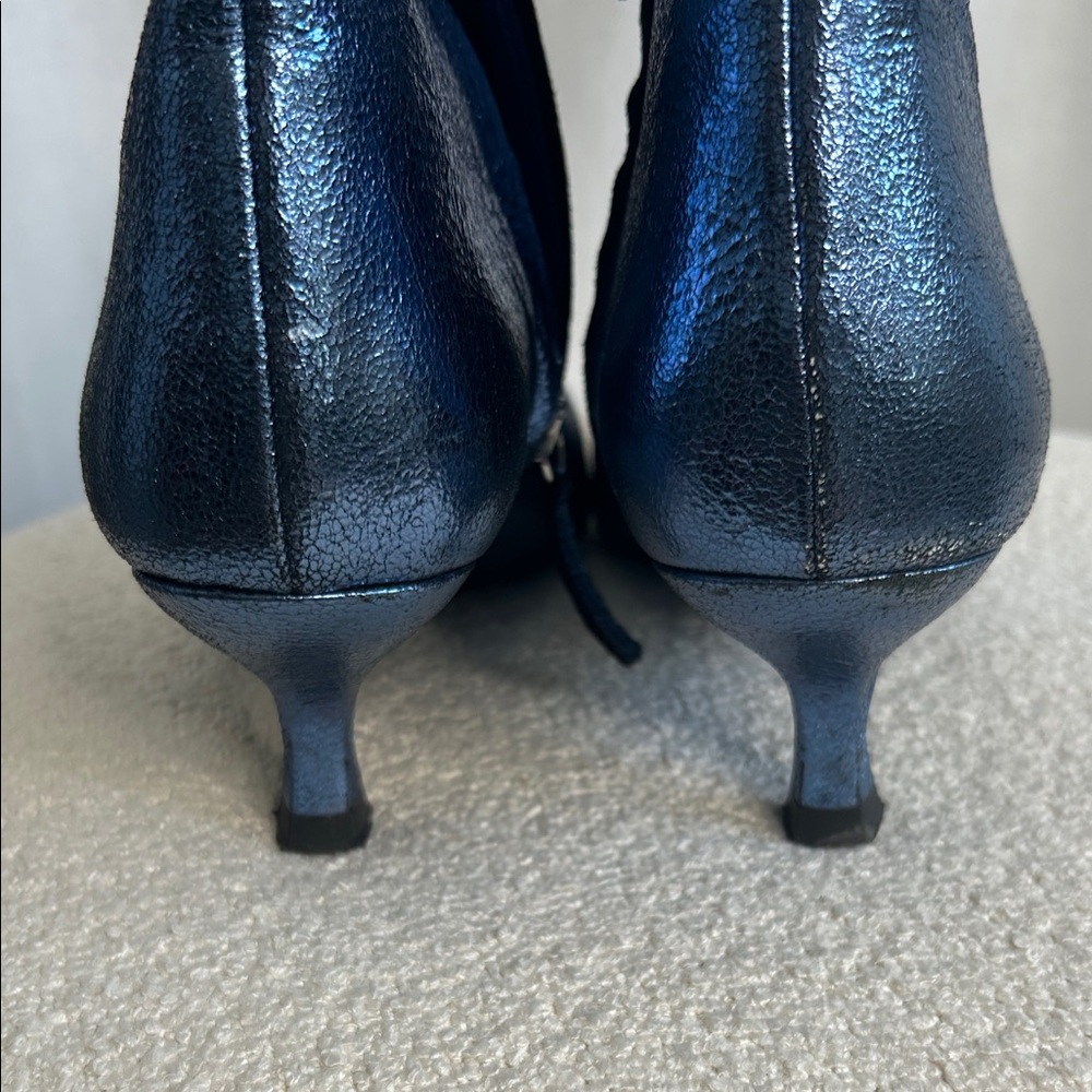 Zara Shimmering Blue Ankle Booties - Picture 9 of 9